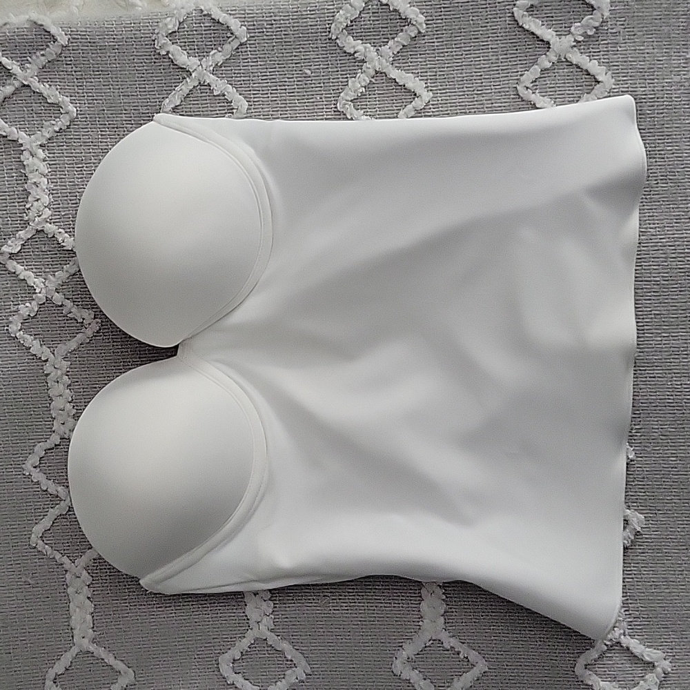 FELINA New Essentials Push Up Bustier Longline Bridal White Bra 34B